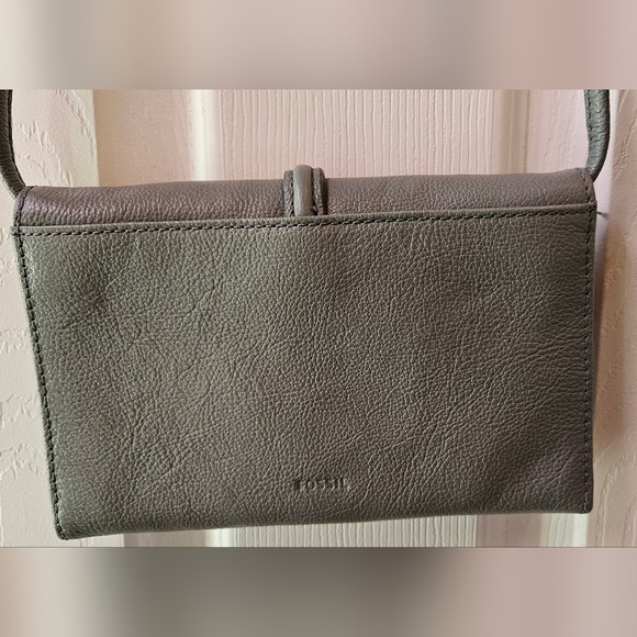 Fossil Gray Leather Crossbody/Wallet Bag - Picture 10 of 10